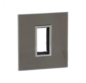 Legrand Arteor Mirror Taupe Cover Plate With Frame, 1 M, 5762 95